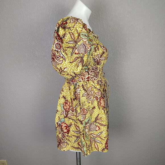 Ulla Johnson Arlo Floral Print Cotton Poplin Playsuit Romper Calla Lily Size 8 - Picture 4 of 14